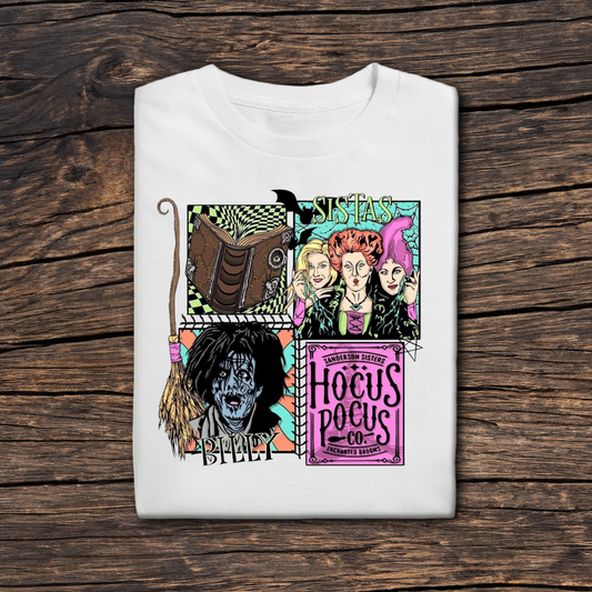 Hocus Pocus Halloween Graphic T-Shirt | 100% Cotton | Hand-Pressed DTF Graphic | Comfy Casual Tee