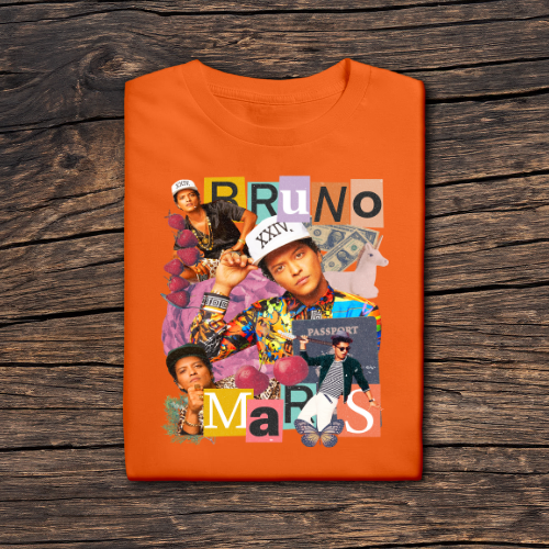 Bruno Mars Graphic T-Shirt - 100% Cotton, Hand Pressed, Comfortable & Stylish Music Merch