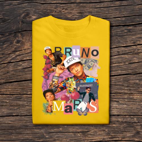 Bruno Mars Graphic T-Shirt - 100% Cotton, Hand Pressed, Comfortable & Stylish Music Merch