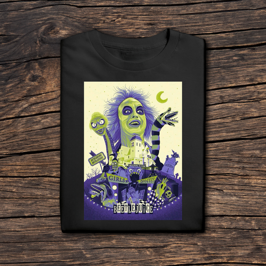 Beetlejuice Graphic T-Shirt | 100% Cotton | Hand-Pressed DTF Graphic | Comfy Casual Tee